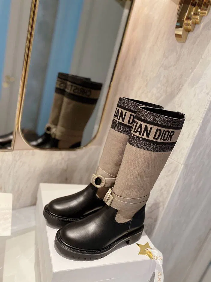 Luxury Bags DD D MAJOR BOOT FABRIC AND CALFSKIN IN TAUPE AND BLACK KCI611SCN S46X — image 4