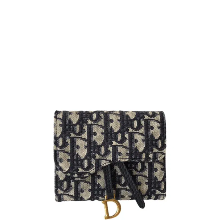 Luxury Bags dir SADDLE NANO POUCH BLUE AND BEIGE OBLIQUE JACQUARD 11CM S5654CTZQ