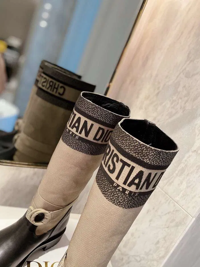 Luxury Bags DD D MAJOR BOOT FABRIC AND CALFSKIN IN TAUPE AND BLACK KCI611SCN S46X — image 5