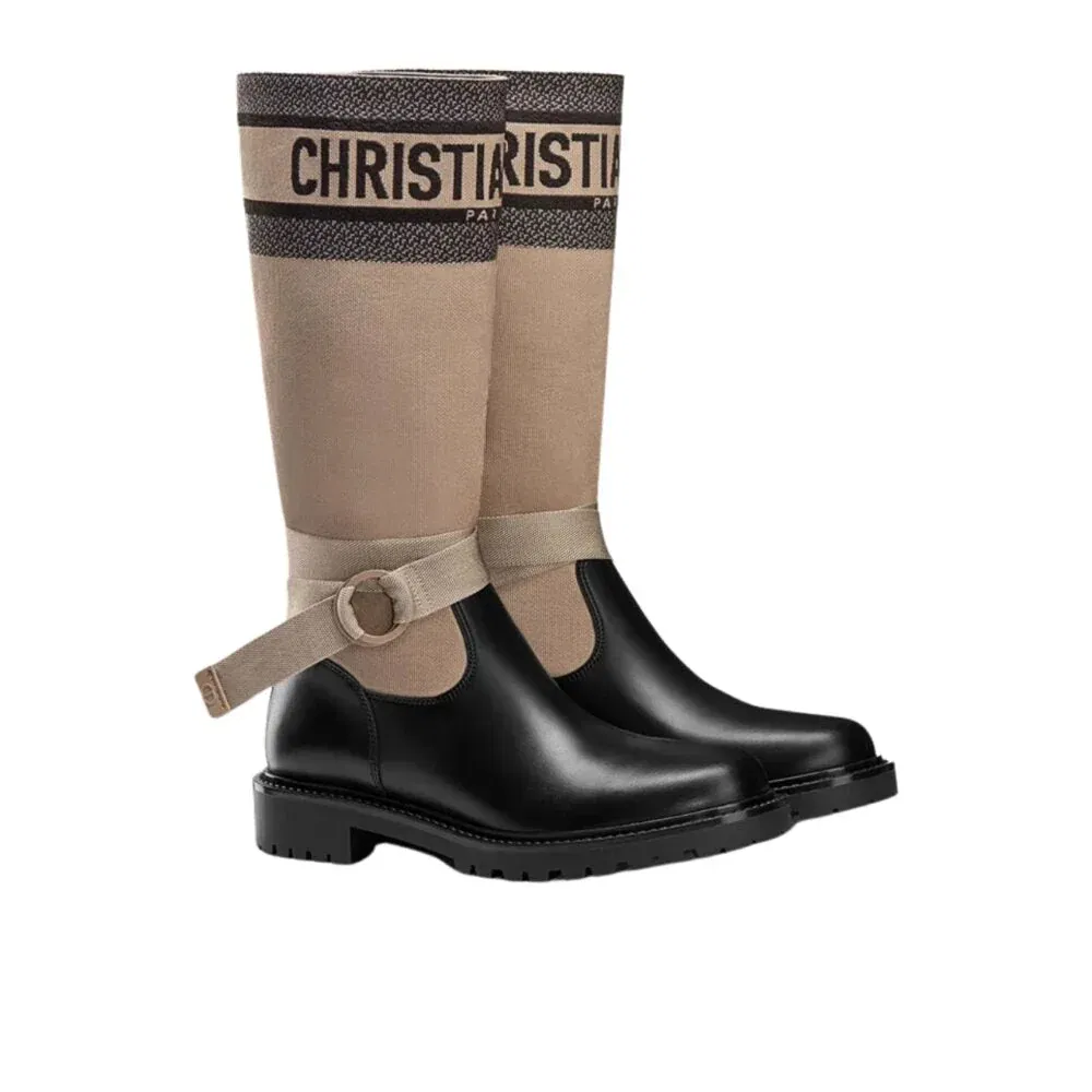 Luxury Bags DD D MAJOR BOOT FABRIC AND CALFSKIN IN TAUPE AND BLACK KCI611SCN S46X — image 8