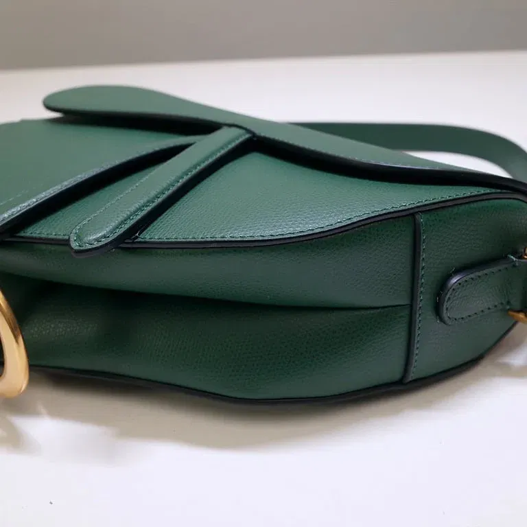 Luxury Bags DIR SADDLE WITH STRAP GRAINED CALFSKIN GREEN — image 7