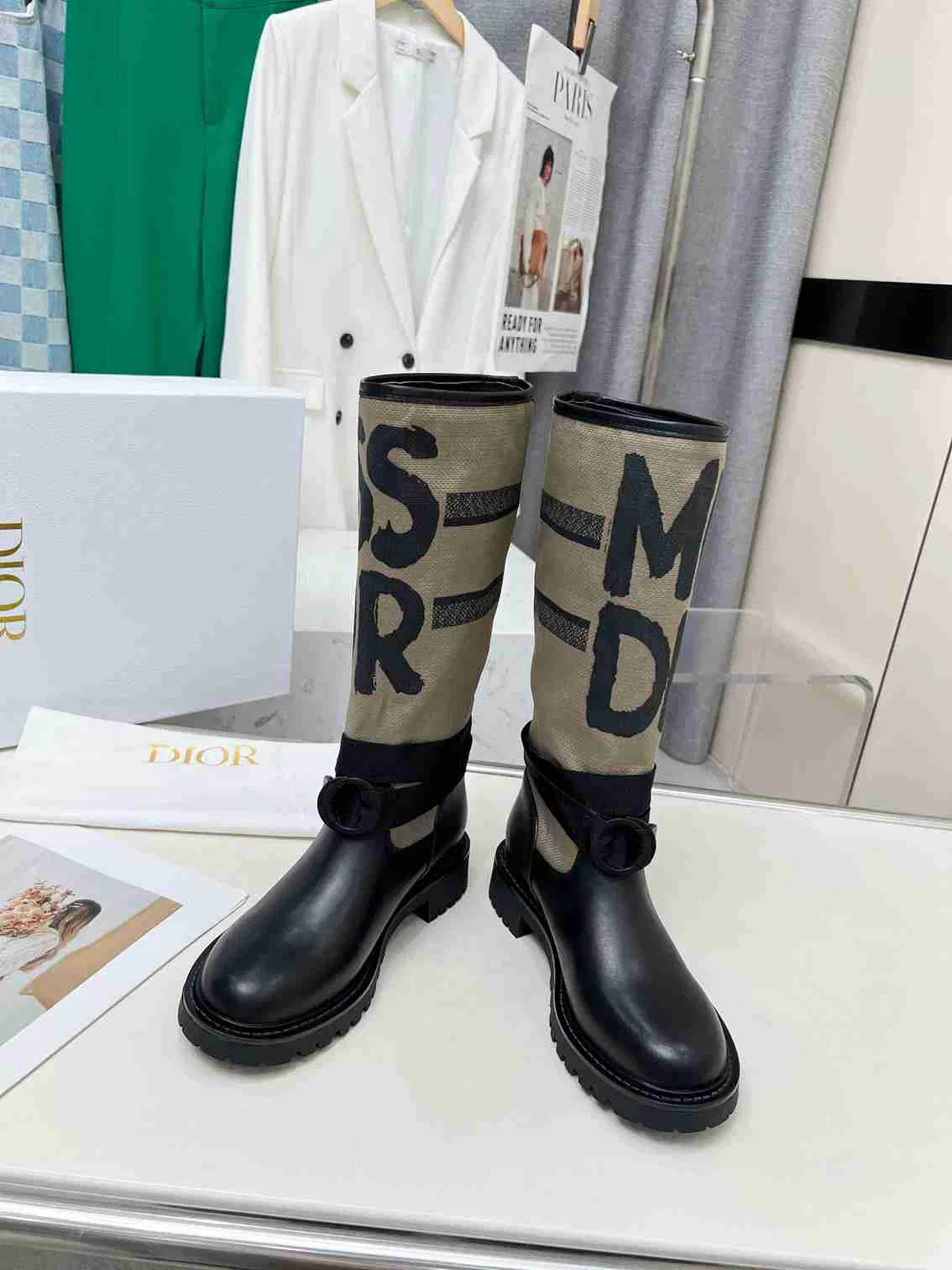 Luxury Bags DD D MAJOR BOOT WITH MISS DD PRINT WARM TAUPE KDI929CMV S44X — image 6