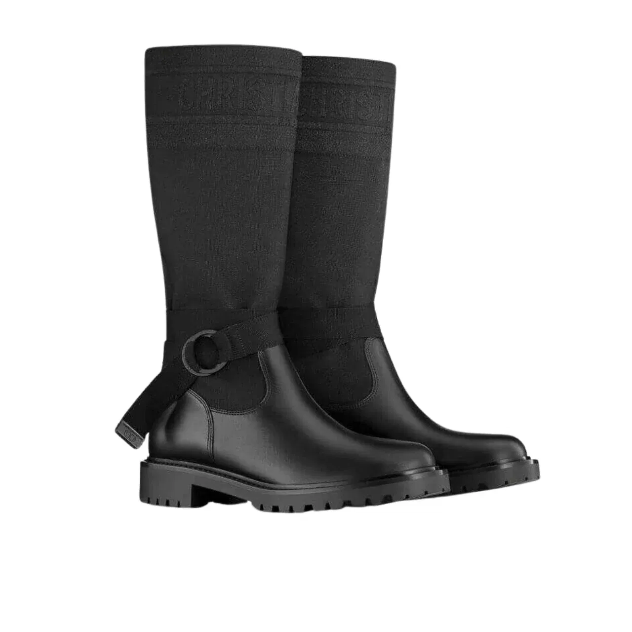 Luxury Bags DD D MAJOR BOOT FABRIC AND CALFSKIN IN BLACK AND BLACK