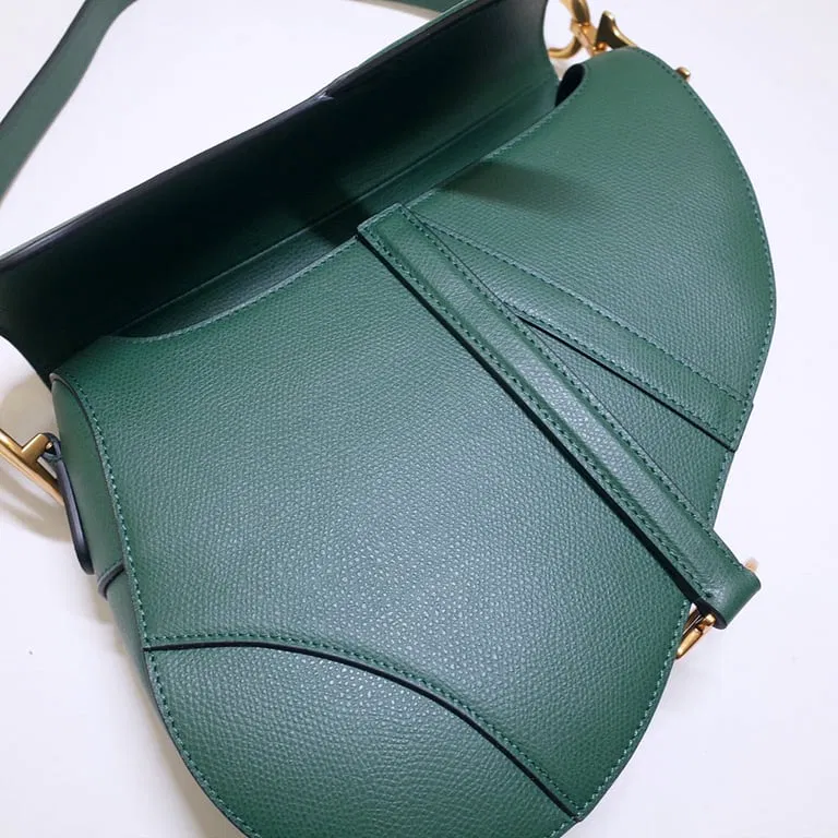 Luxury Bags DIR SADDLE WITH STRAP GRAINED CALFSKIN GREEN — image 9