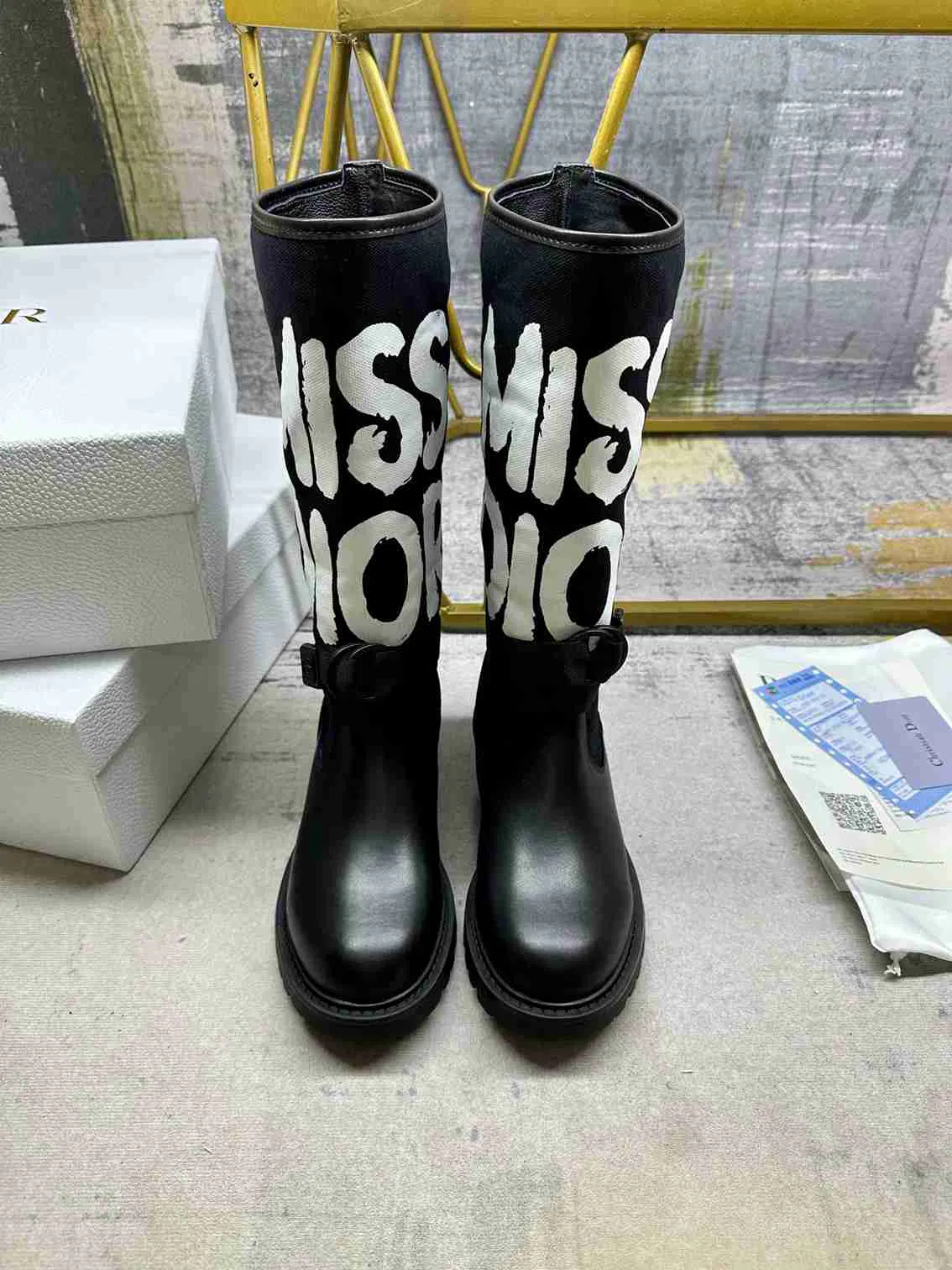 Luxury Bags DD D MAJOR BOOT WITH MISS DD PRINT BLACK KDI929CMV S17X — image 6