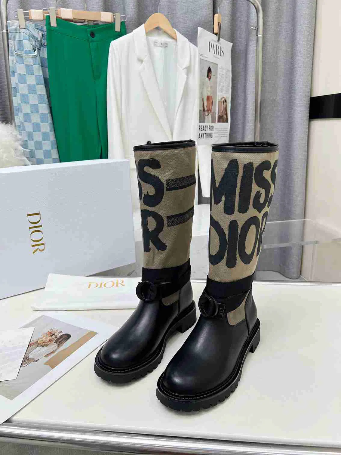 Luxury Bags DD D MAJOR BOOT WITH MISS DD PRINT WARM TAUPE KDI929CMV S44X — image 5