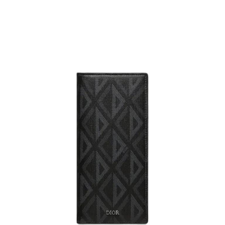 Luxury Bags dir VERTICAL LONG WALLET BLACK CD DIAMOND CANVAS 17.5CM 2ESBC002DCO H43E