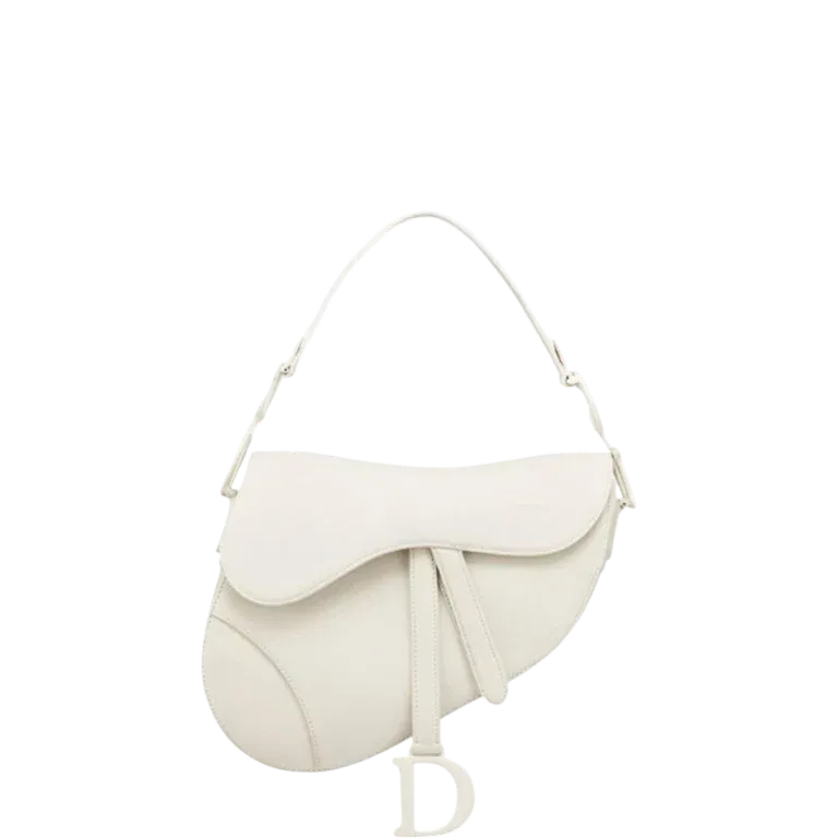 Luxury Bags DIR SADDLE SMOOTH LEATHER WHITE