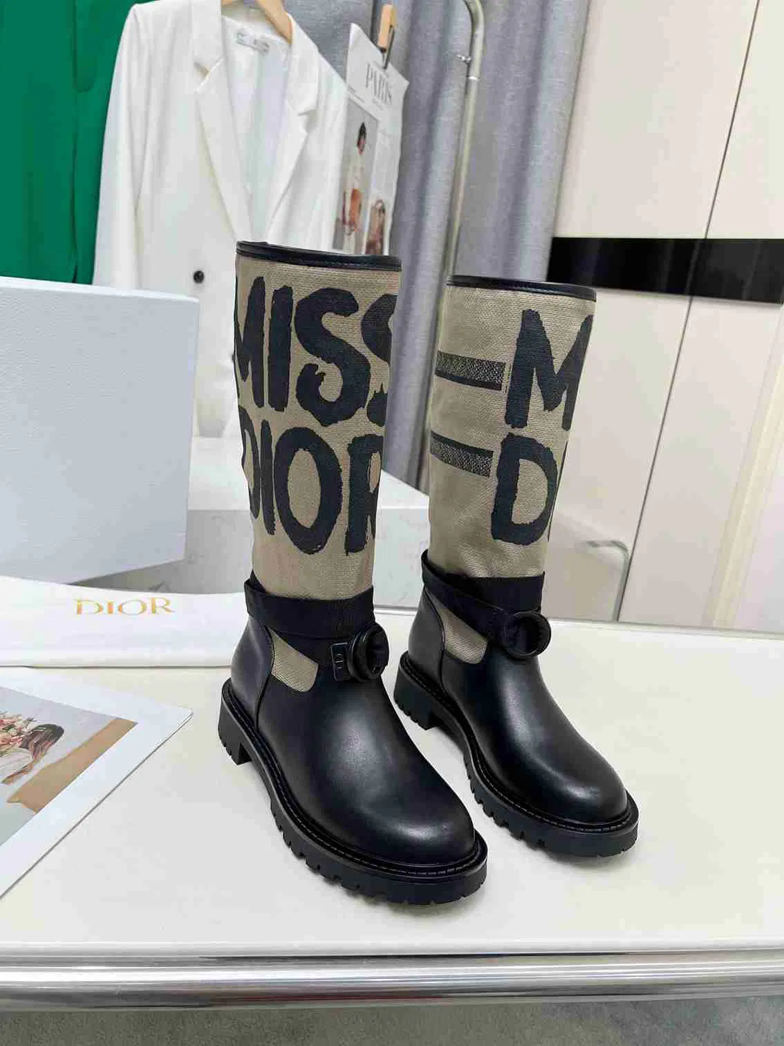Luxury Bags DD D MAJOR BOOT WITH MISS DD PRINT WARM TAUPE KDI929CMV S44X — image 4