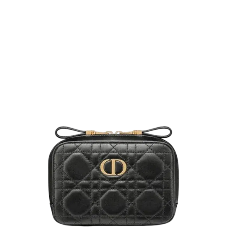 Luxury Bags dir SMALL CARO ZIPPED POUCH BLACK CANNAGE LAMBSKIN S5045UNSQ M900