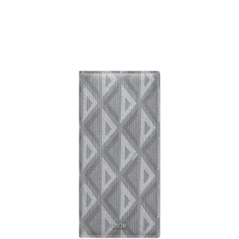 Luxury Bags dir VERTICAL LONG WALLET GREY CD DIAMOND CANVAS 2ESBC002DCO H42E