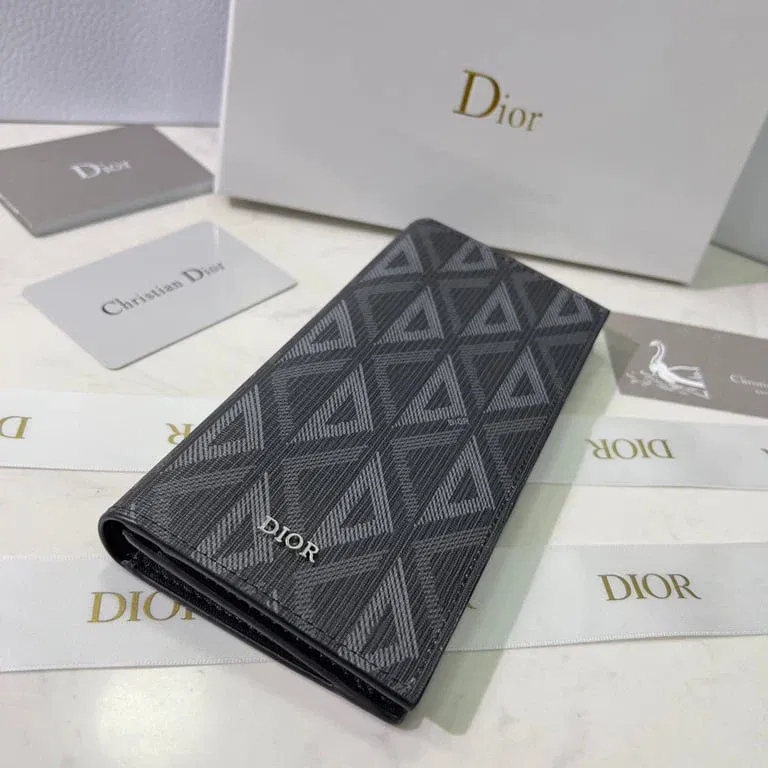 Luxury Bags dir VERTICAL LONG WALLET BLACK CD DIAMOND CANVAS 17.5CM 2ESBC002DCO H43E — image 3