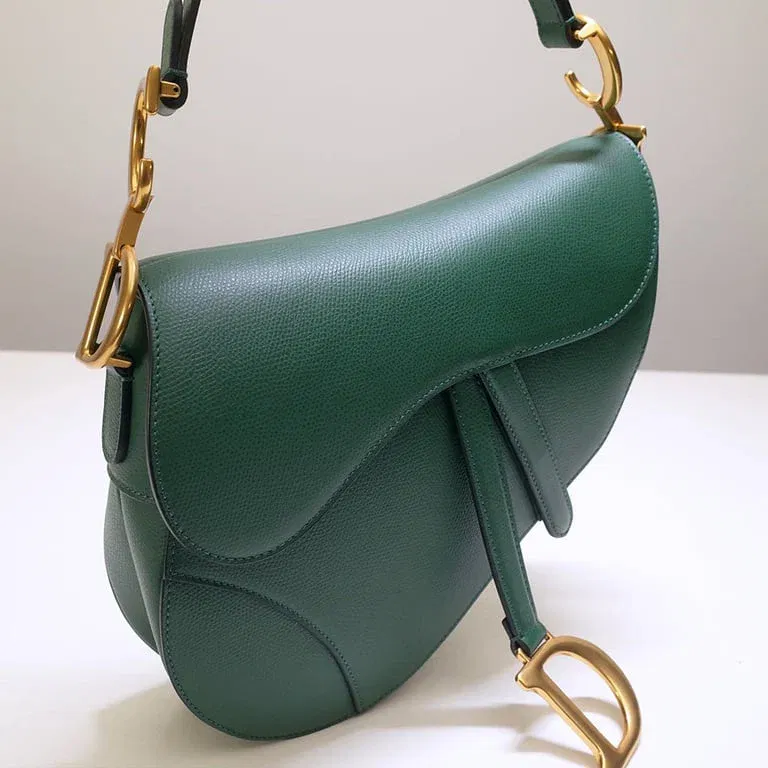 Luxury Bags DIR SADDLE WITH STRAP GRAINED CALFSKIN GREEN — image 2