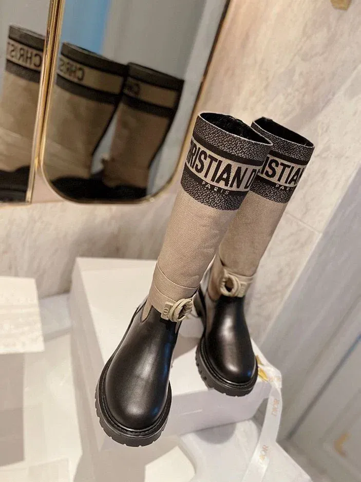 Luxury Bags DD D MAJOR BOOT FABRIC AND CALFSKIN IN TAUPE AND BLACK KCI611SCN S46X — image 2