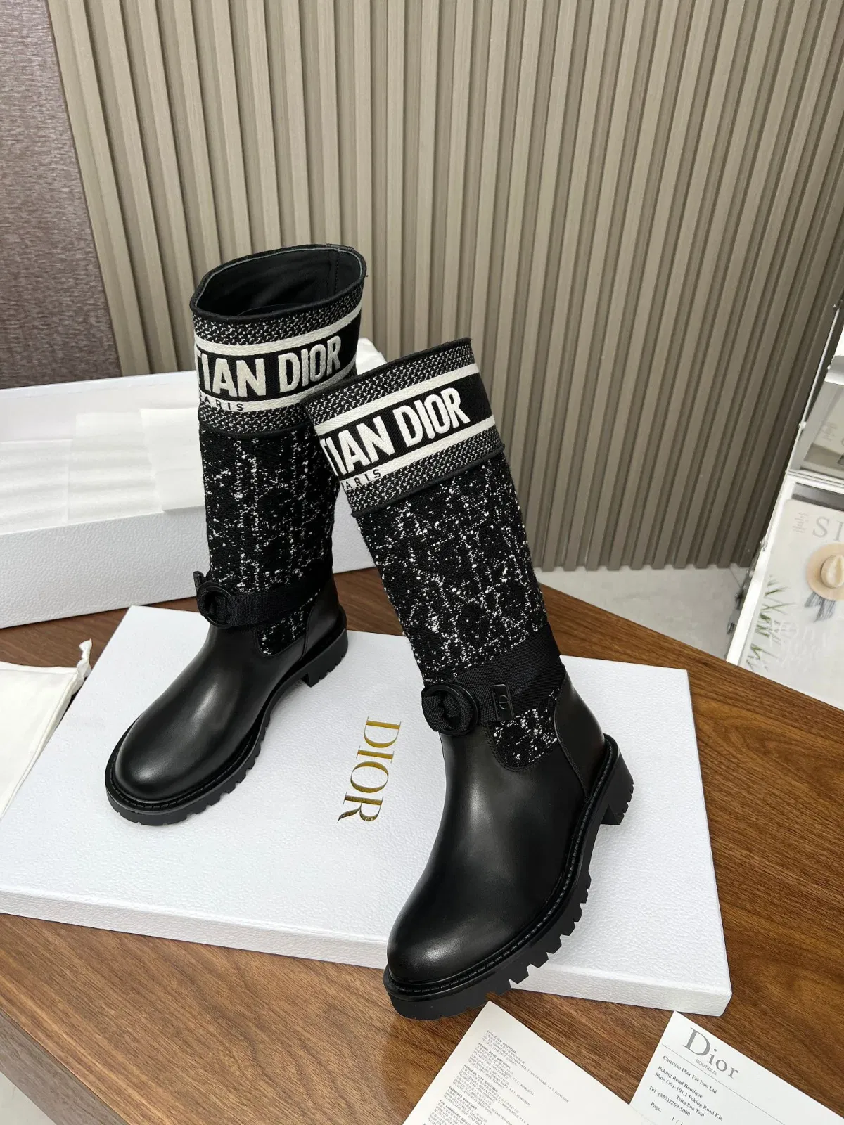 Luxury Bags DD D MAJOR BOOT CALFSKIN AND CANNAGE TWEED BLACK AND WHITE KCI981CWY S17X — image 2
