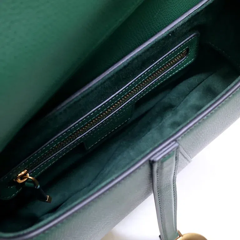 Luxury Bags DIR SADDLE WITH STRAP GRAINED CALFSKIN GREEN — image 5