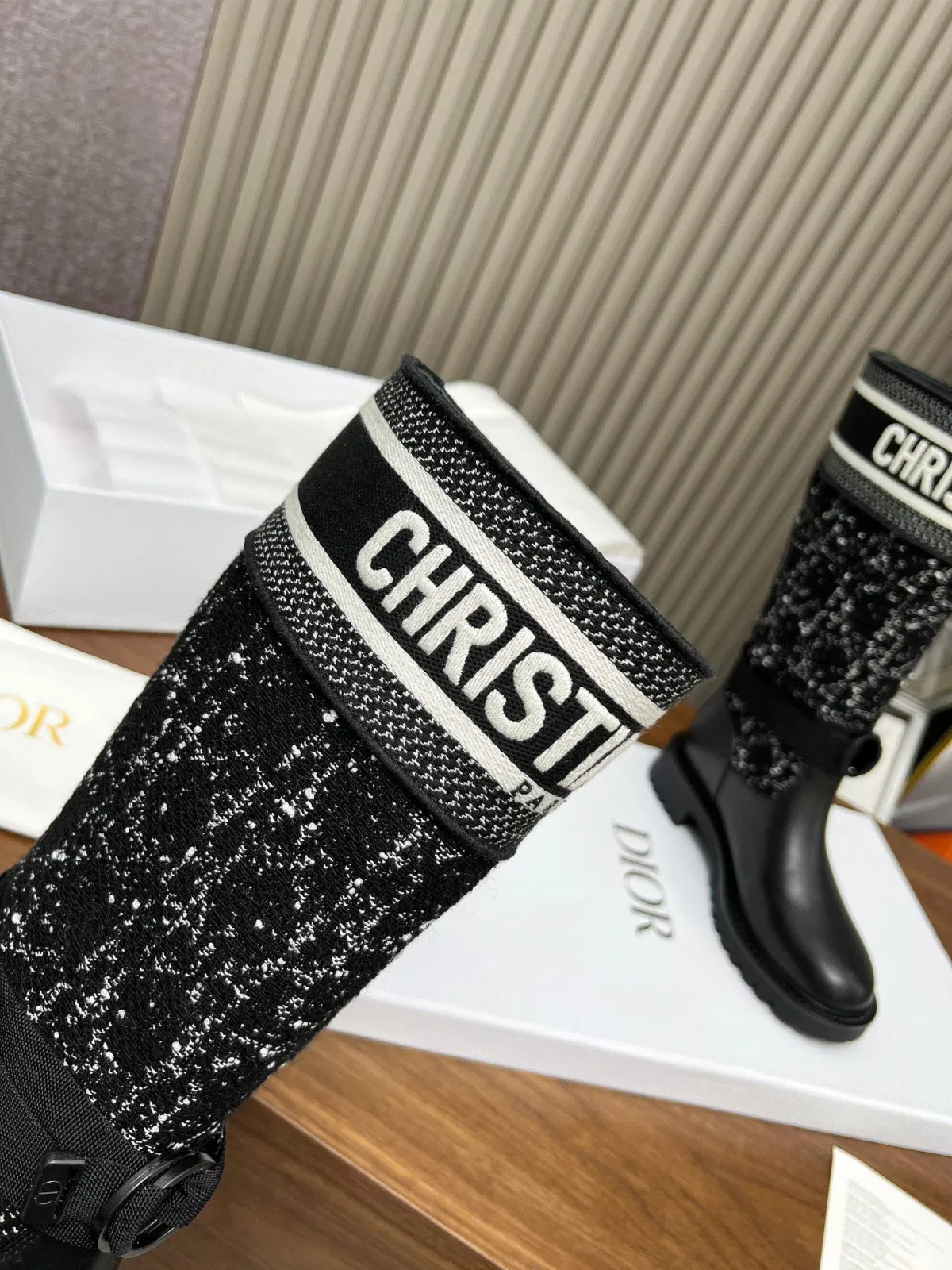 Luxury Bags DD D MAJOR BOOT CALFSKIN AND CANNAGE TWEED BLACK AND WHITE KCI981CWY S17X — image 3