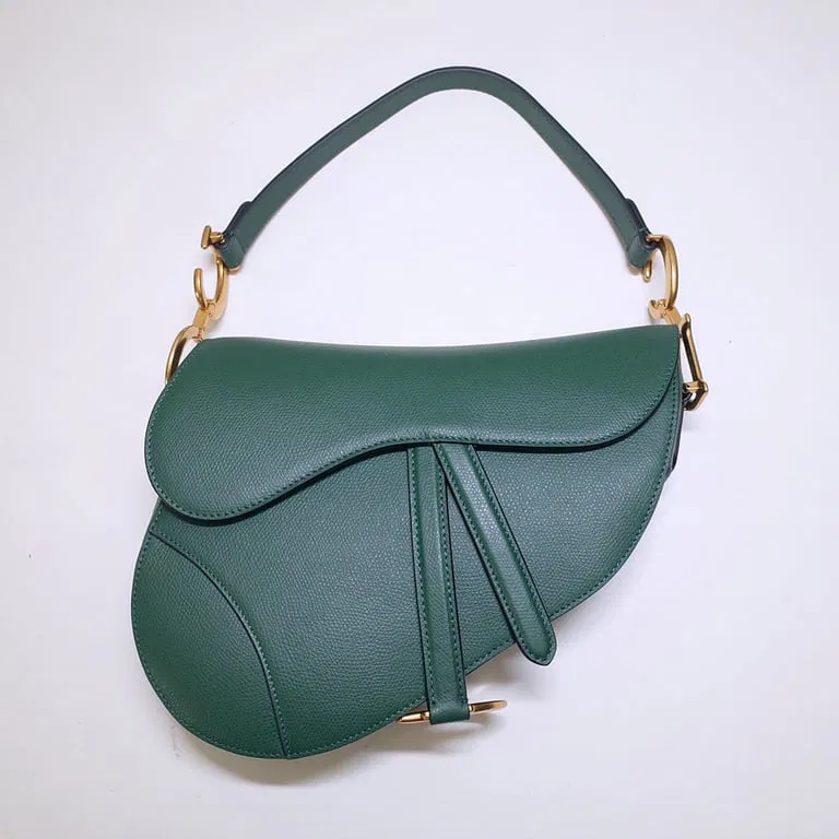 Luxury Bags DIR SADDLE WITH STRAP GRAINED CALFSKIN GREEN — image 4