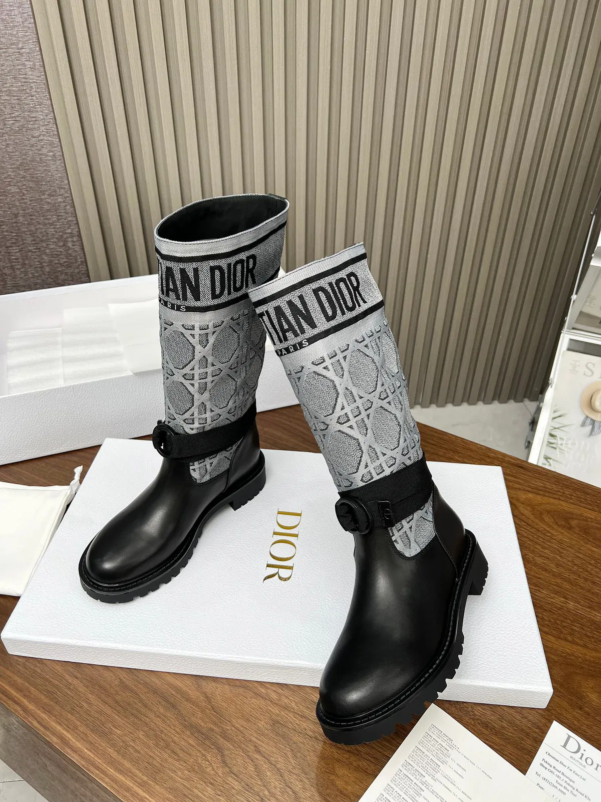Luxury Bags DD D MAJOR BOOT CALFSKIN BLACK AND GREY — image 2